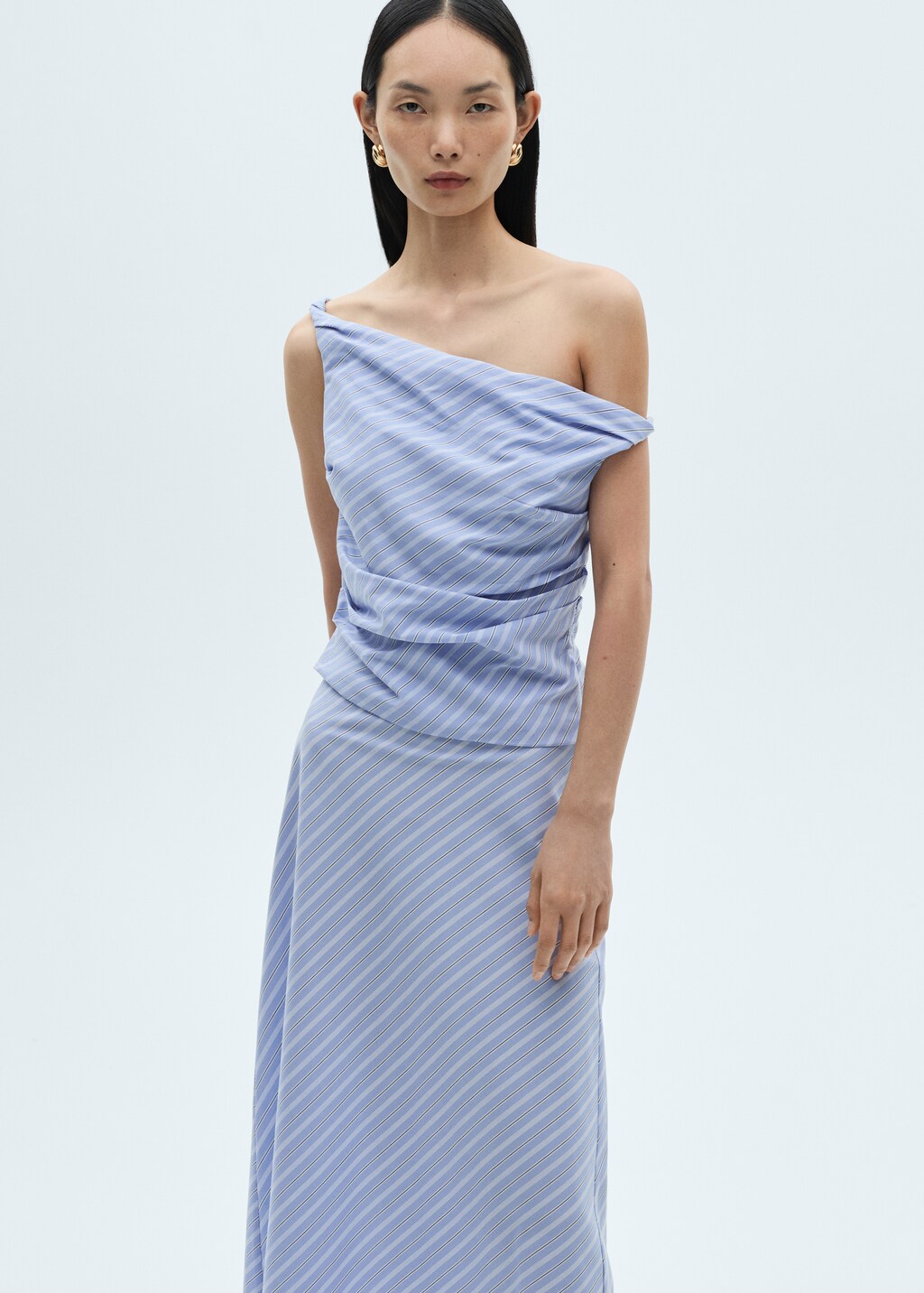 Striped midi skirt - Blue