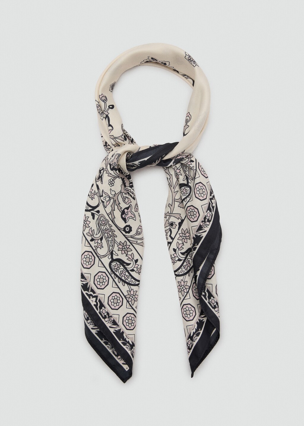 Paisley print scarf - Ecru