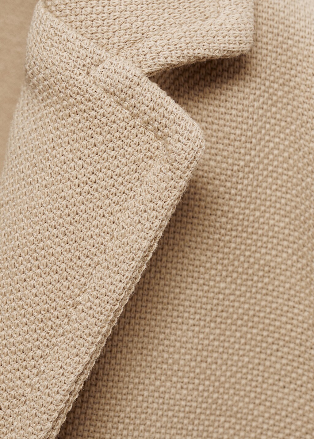 Cotton-blend piqué blazer - Sand
