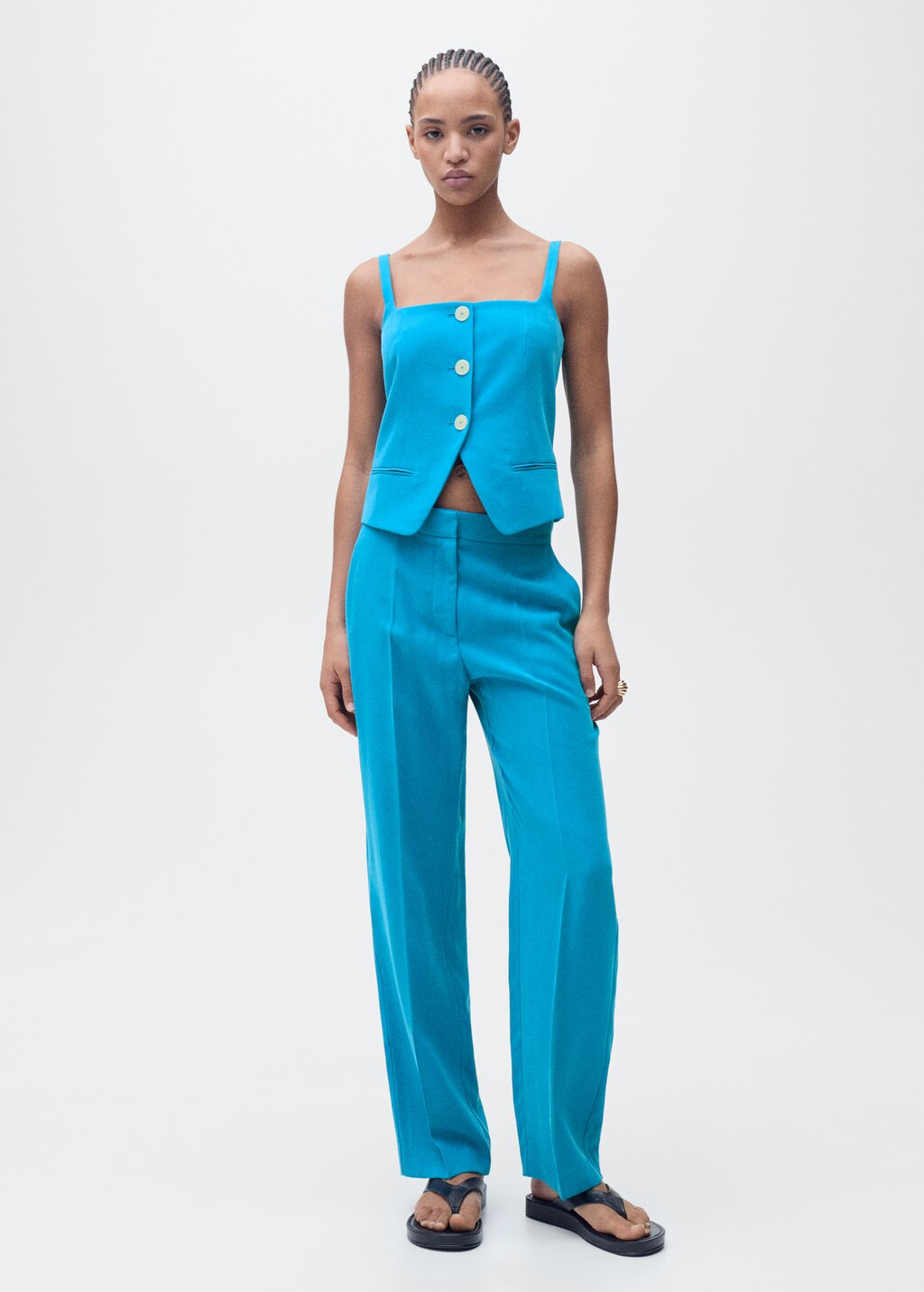 Suit waistcoat with open back - Ecru