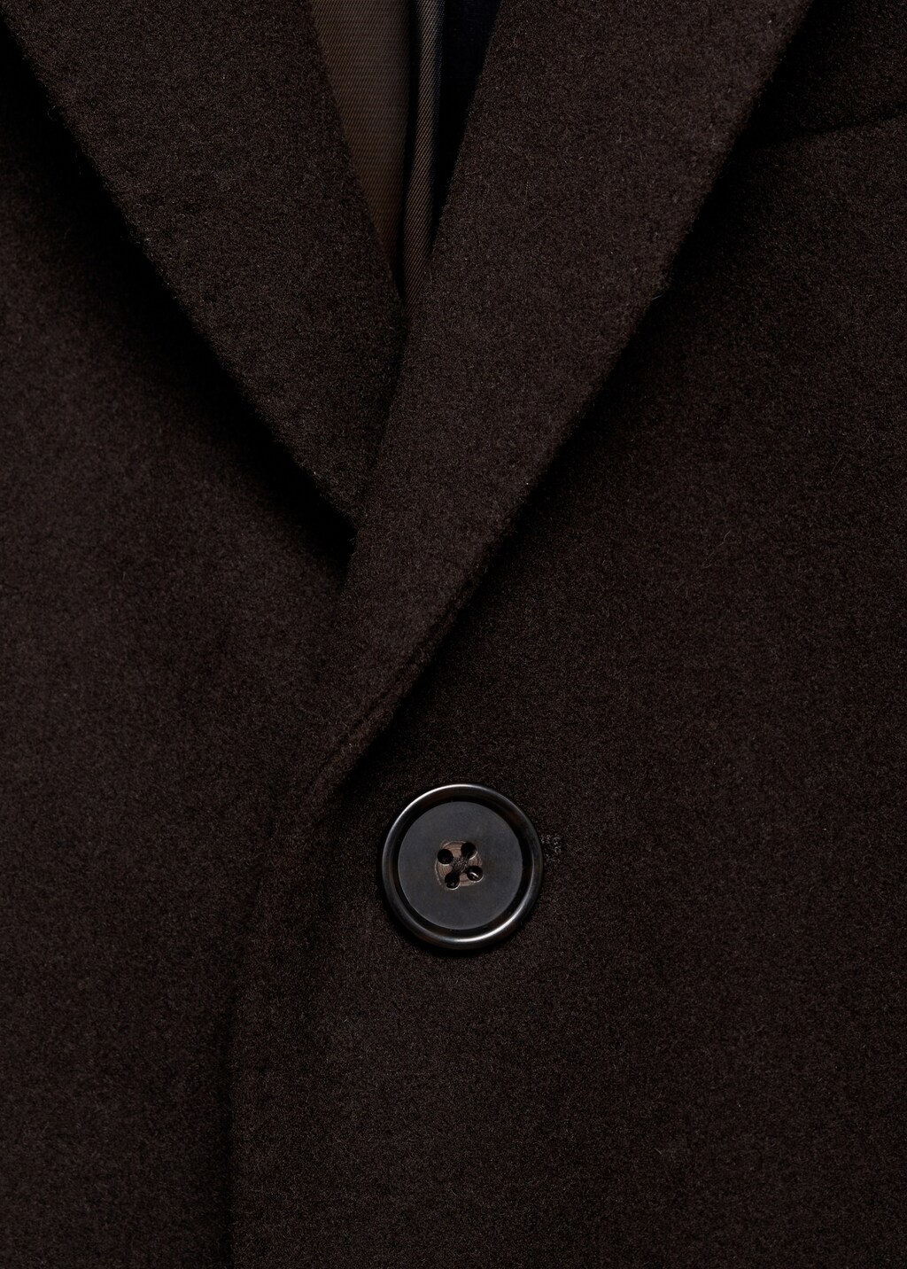 Long recycled wool coat - Medium Brown