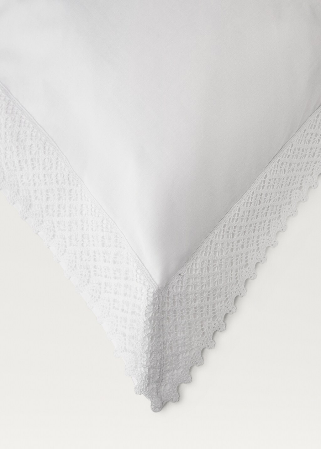 Lace-detail pillowcase 60x60 cm - White