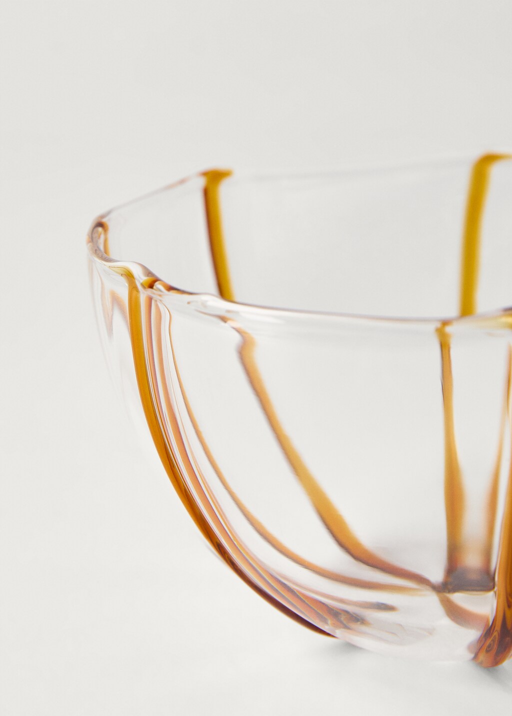 Borosilicate bowl with coloured lines - Blue