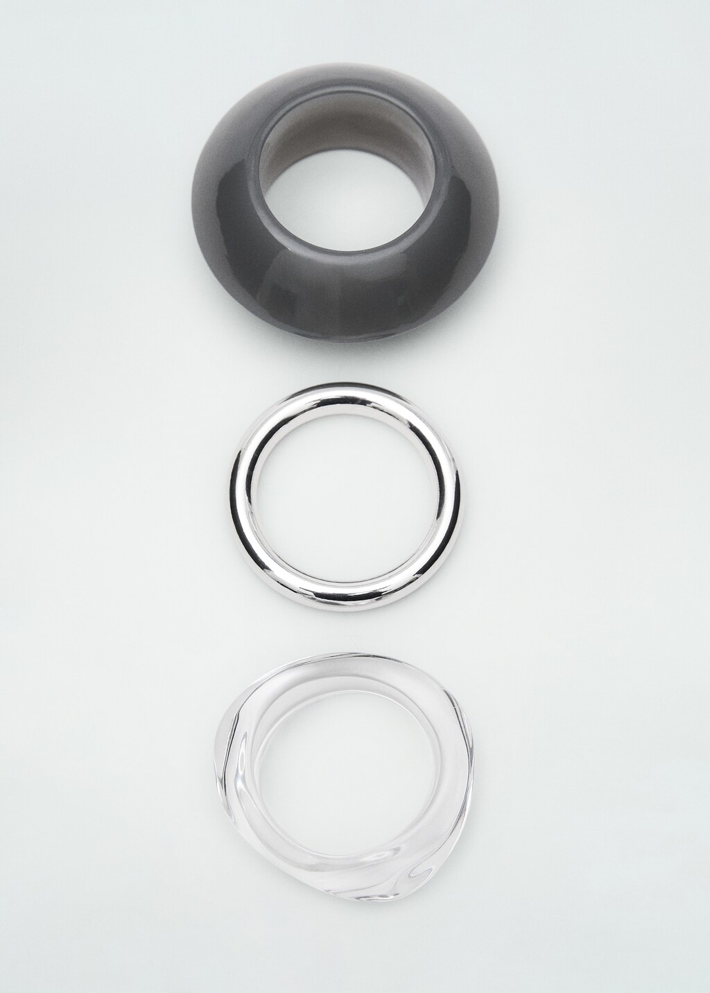 Pack of 3 combined resin bracelets - Silver