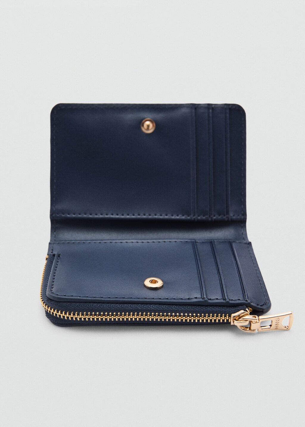 Saffiano-effect folded wallet - Sky Blue