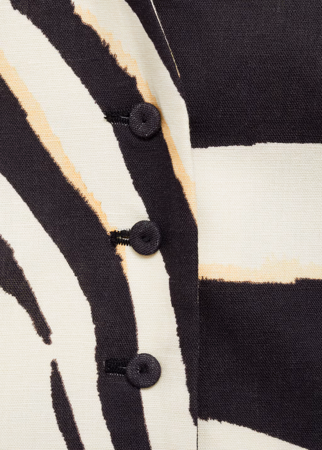 Zebra-print linen-blend waistcoat - Beige