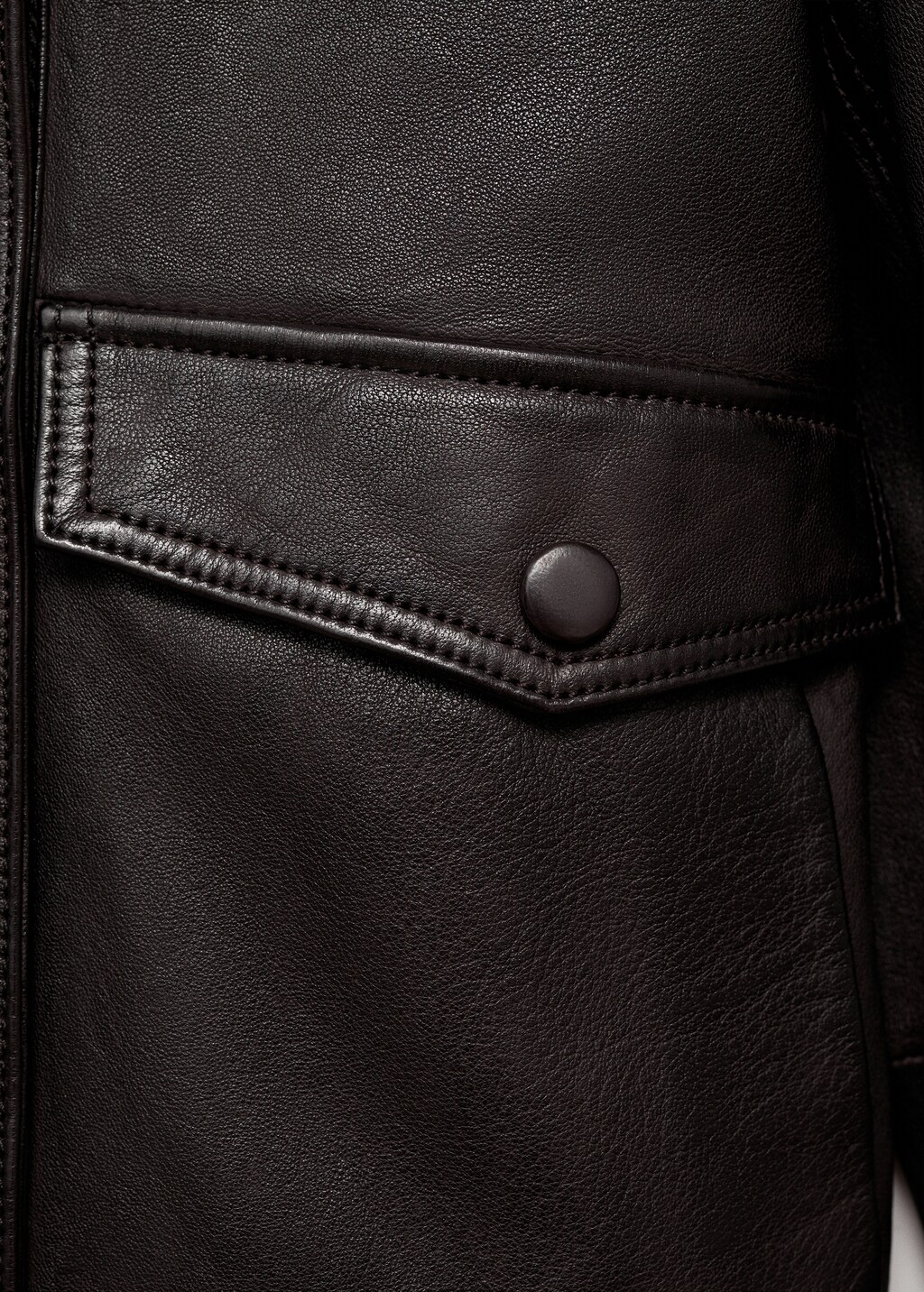 Pockets leather jacket - Brown