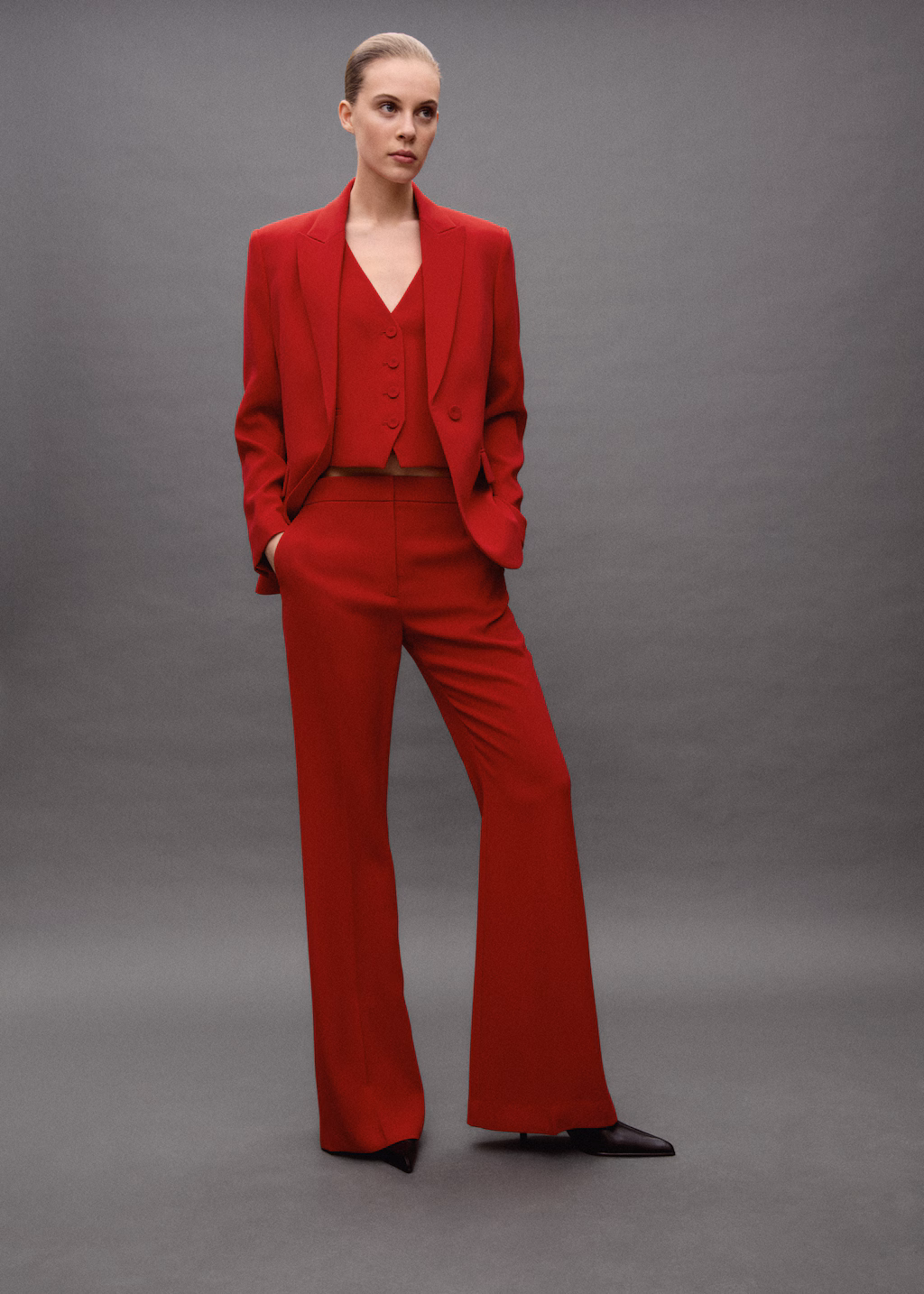 Wideleg suit trousers - Black