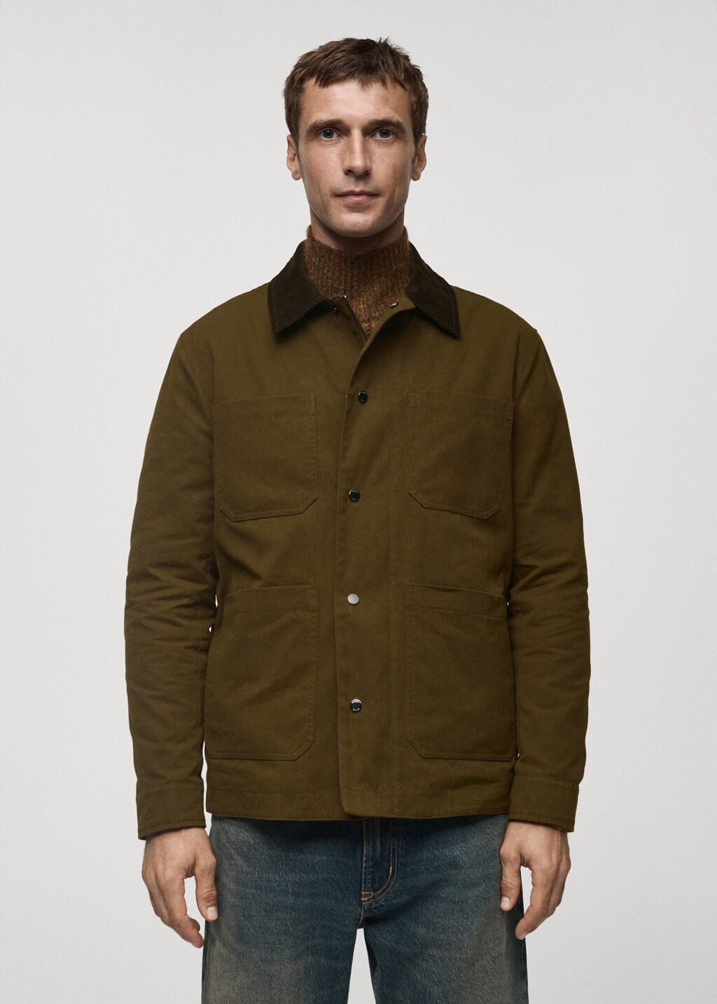 Water-repellent cotton jacket - Khaki