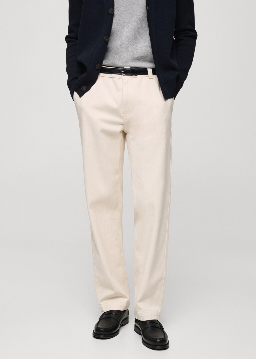 Regular fit cotton jeans - Off White