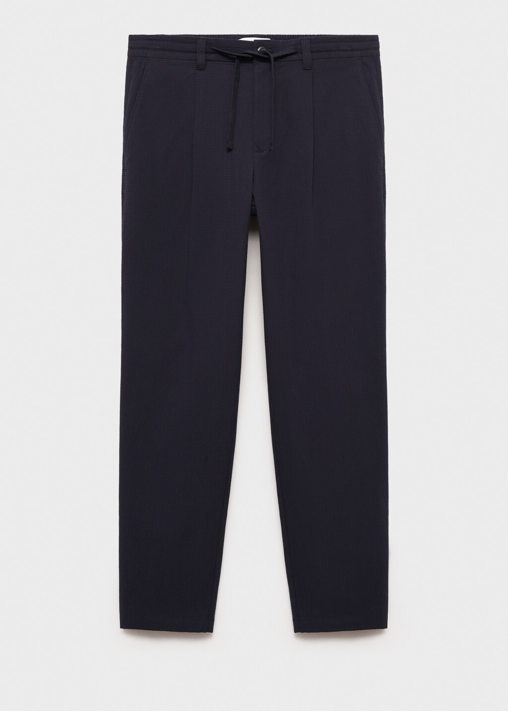 Seersucker cotton trousers - Night Blue