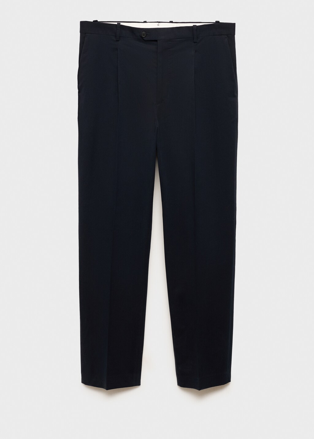 Cotton twill pleated trousers - Ecru