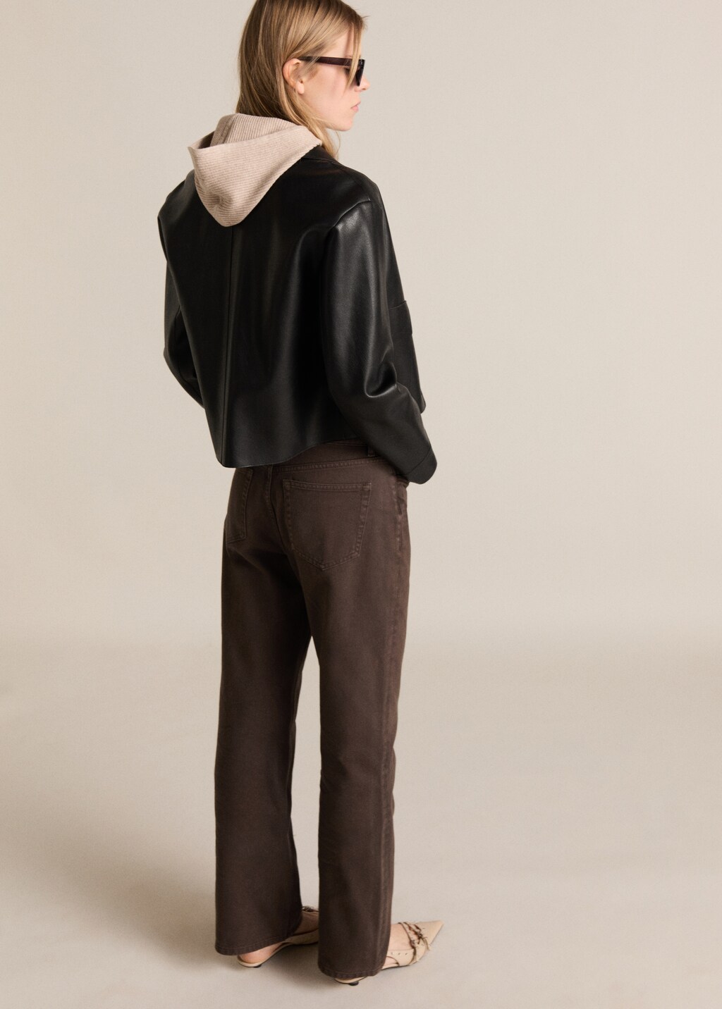 High waist straight jeans - Chocolate