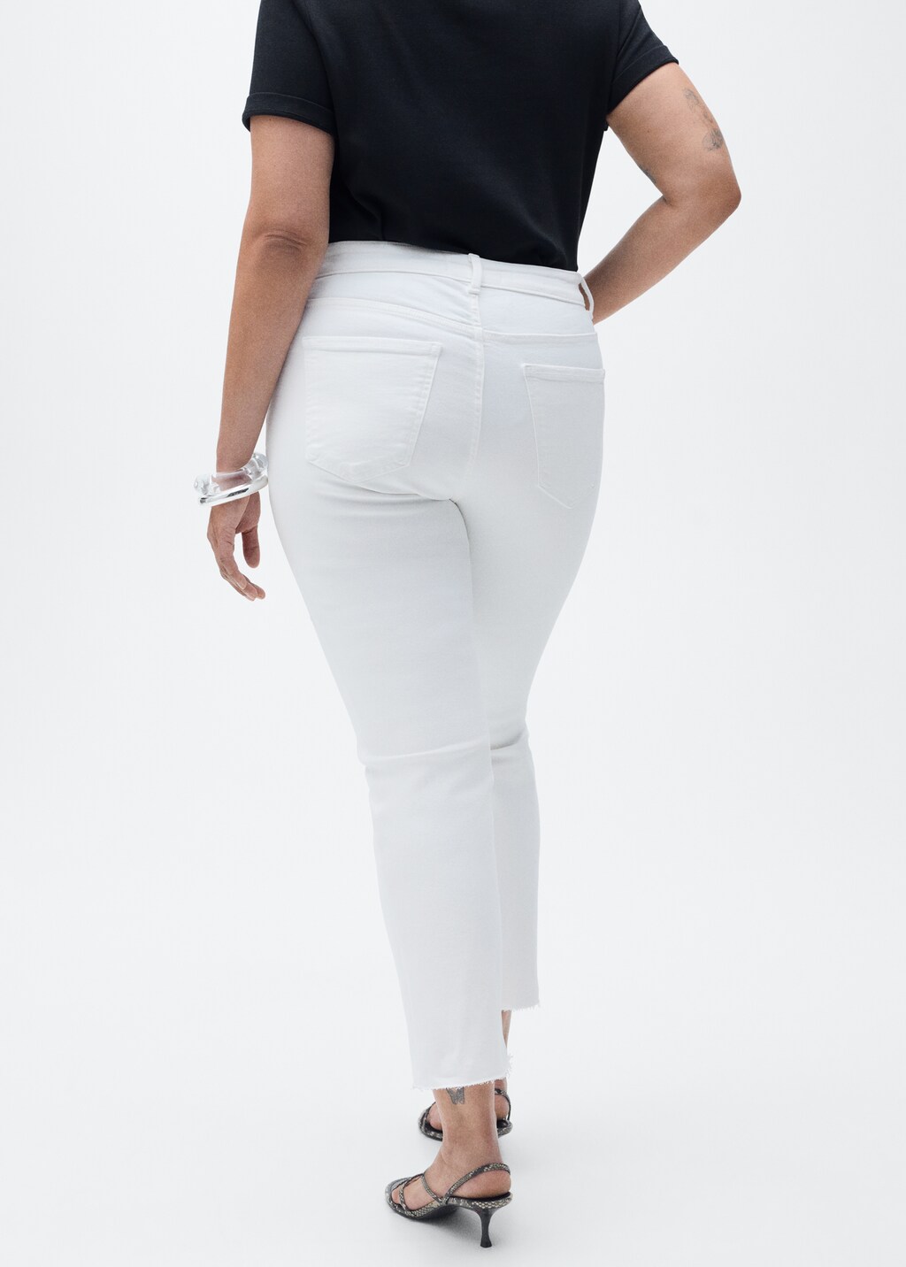 Sienna waxed flared cropped jeans - Black