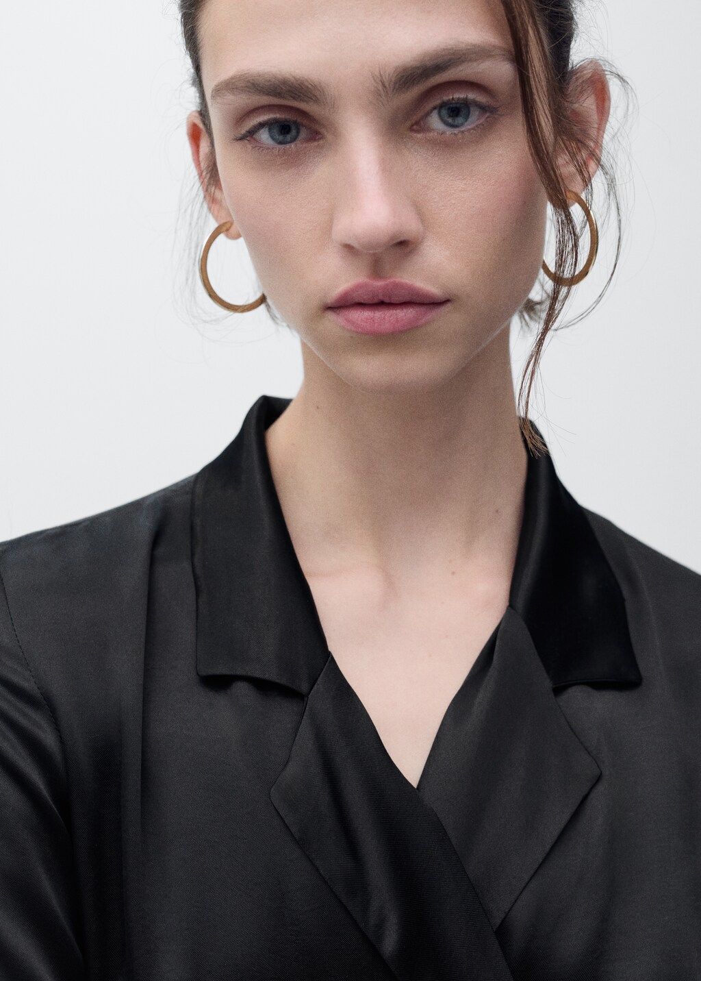 Wrap midi-dress with knot - Ecru