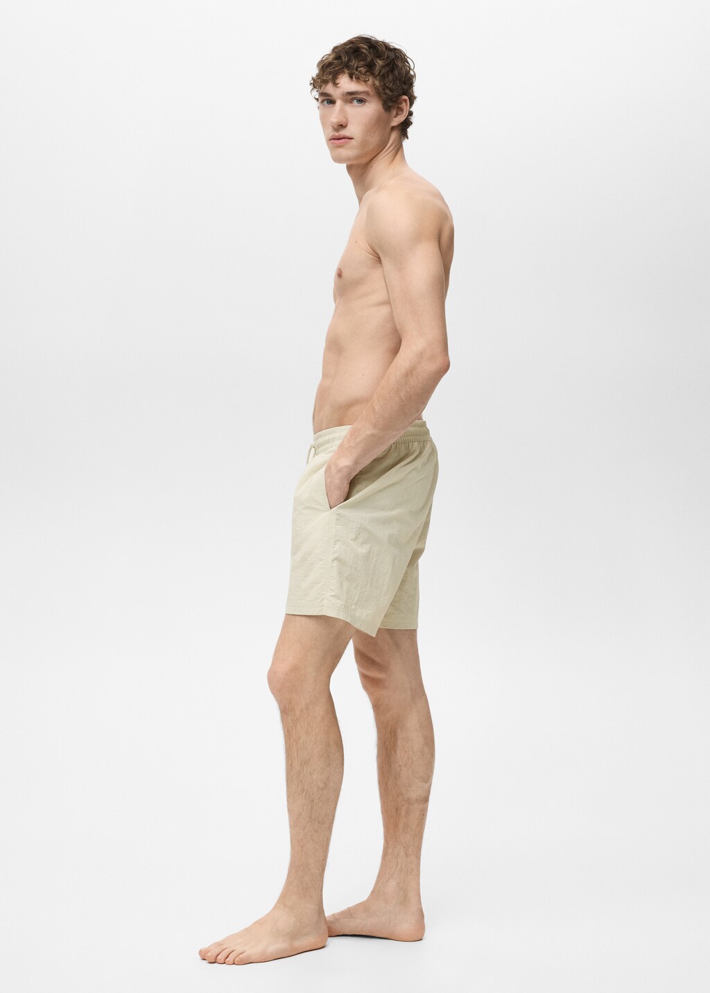 Basic drawstring swimsuit - Khaki