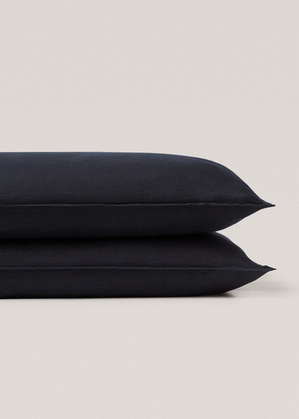 100% linen cushion case 50x75cm - Dark Navy