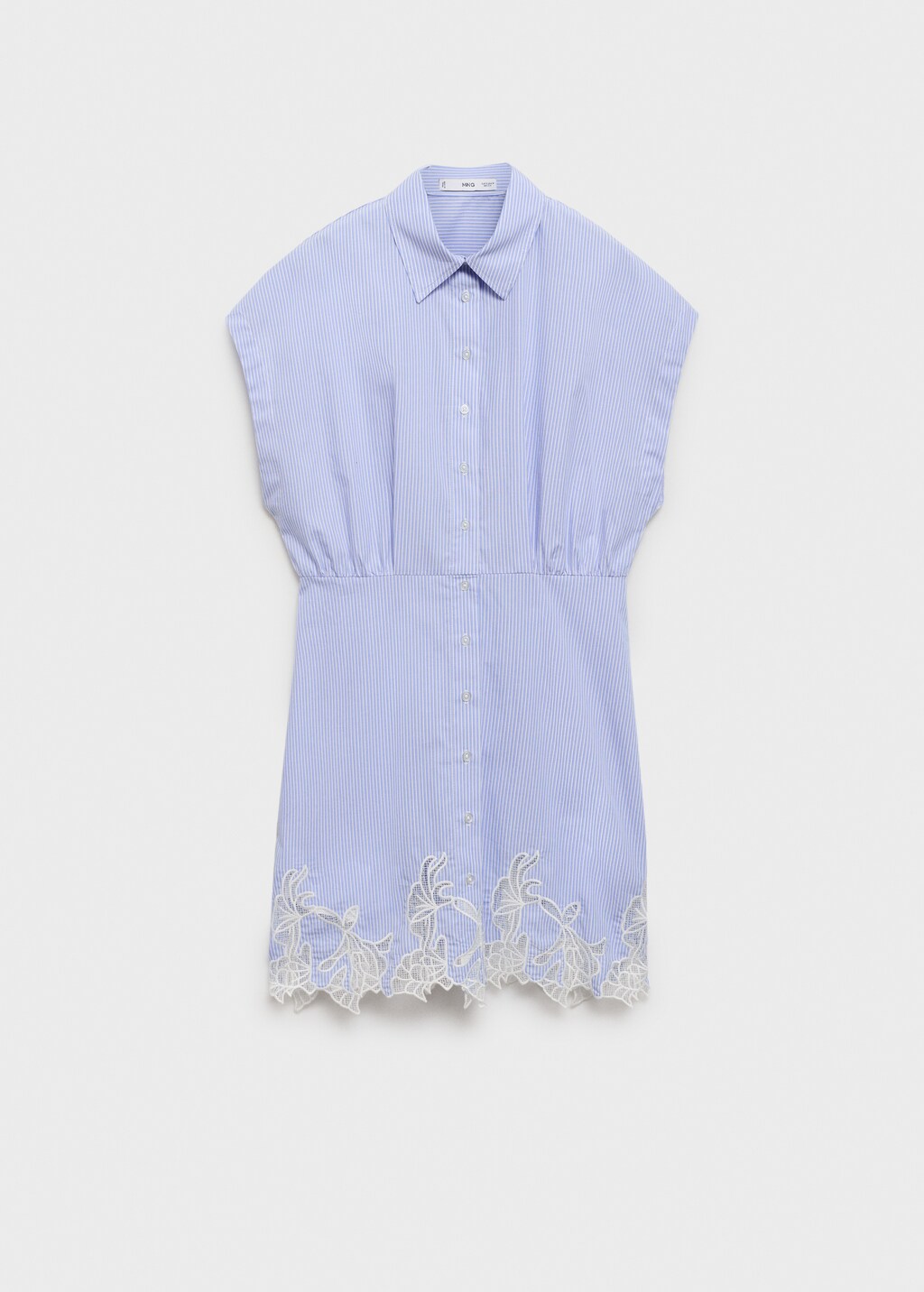 Lace detail shirt dress - Blue