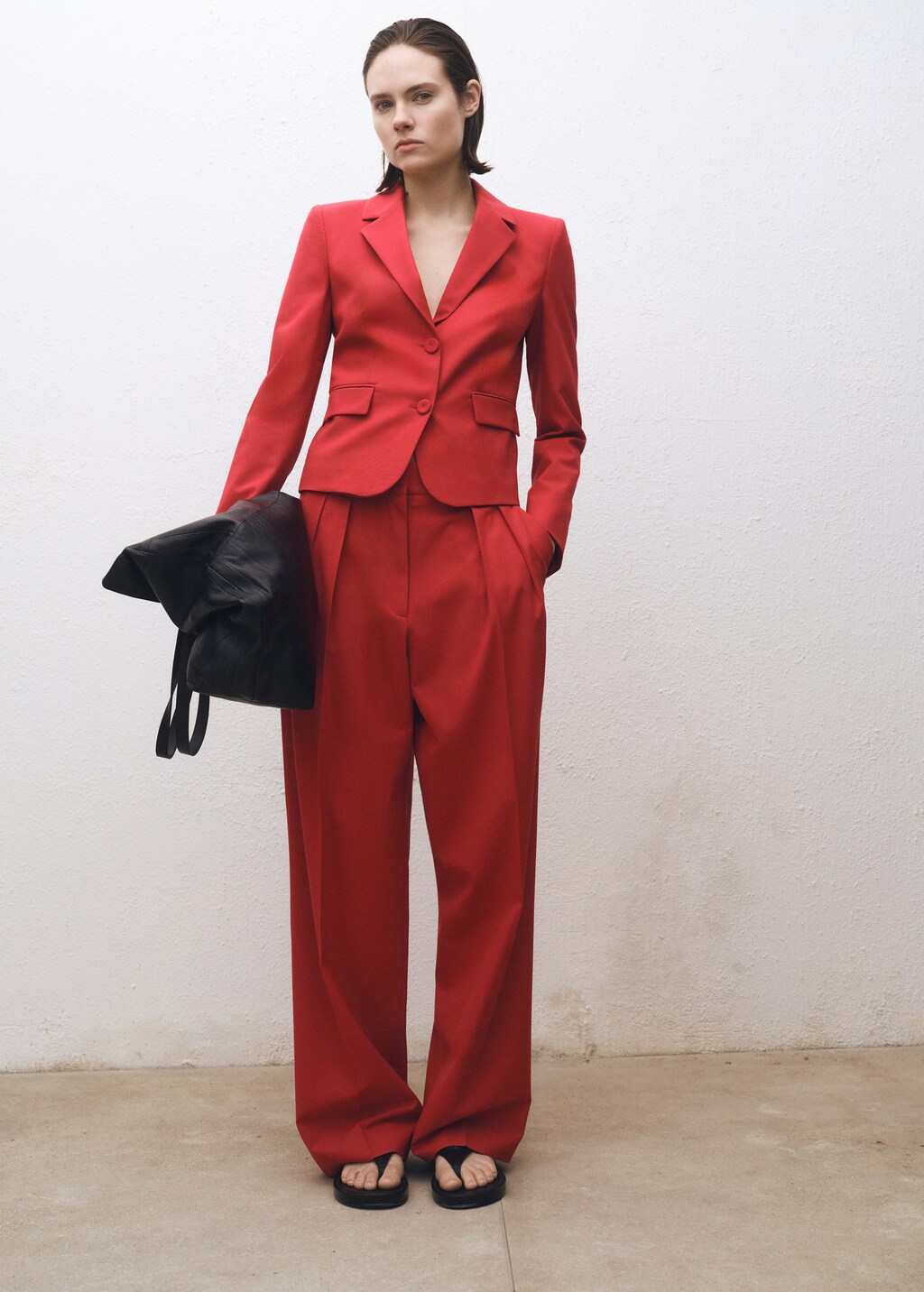 Wool-blend suit jacket - Red
