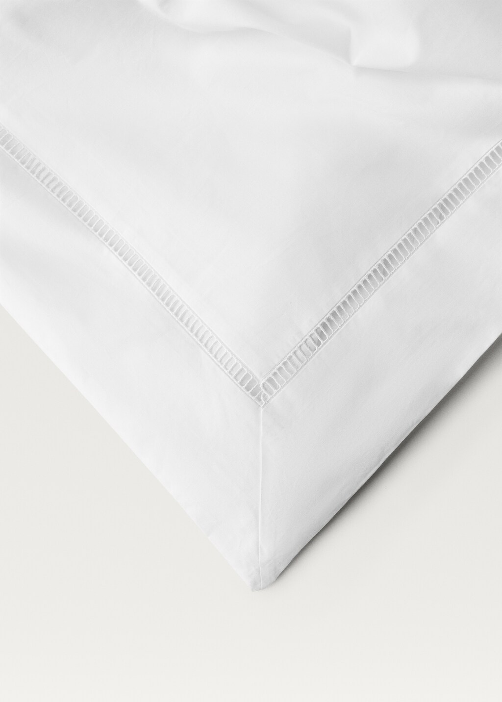 Cotton percale duvet cover with hemstitch, 150/160 cm - White