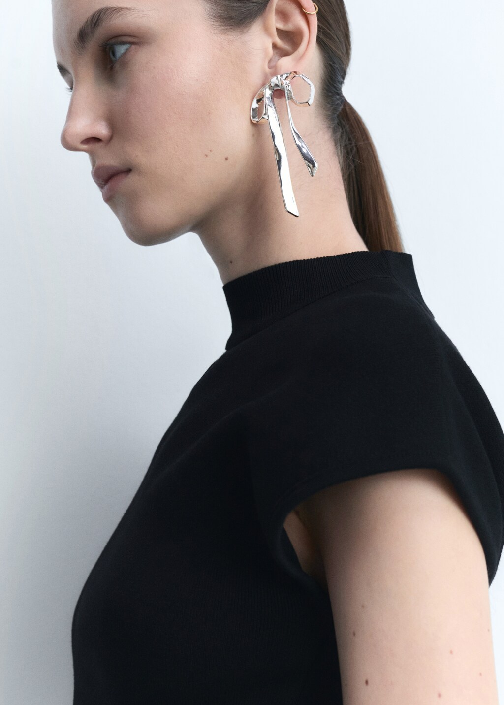 Rigid bow earrings - Silver