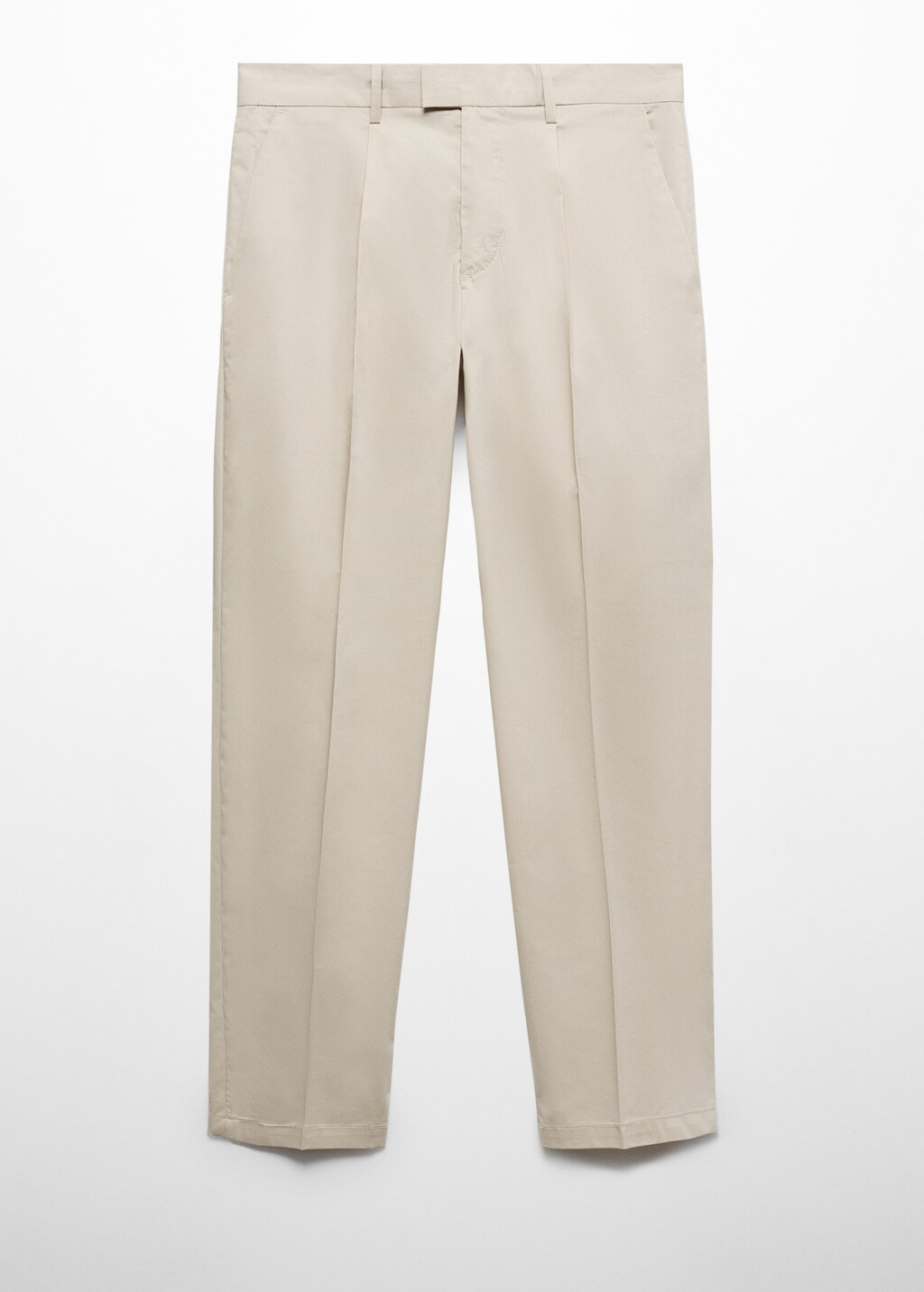 Slim-fit cotton pleated trousers - Night Blue