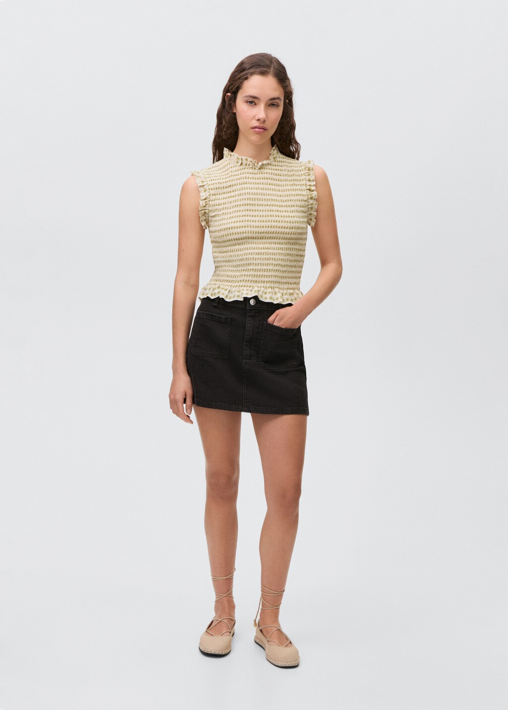 Ruffles printed blouse - Off White