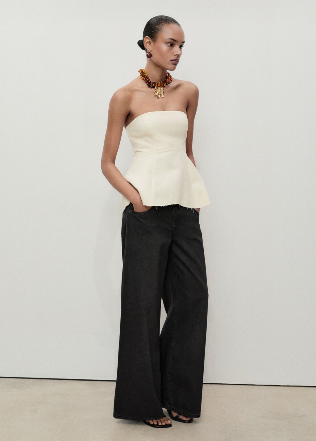 Low-rise rinse-wash wideleg jeans - Open Blue