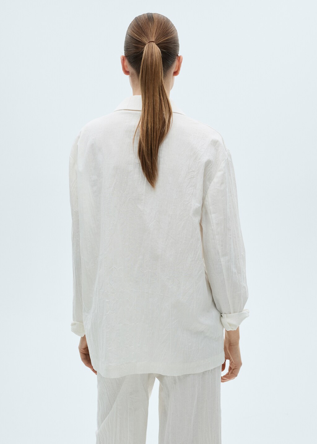 Creased-effect suit jacket - White