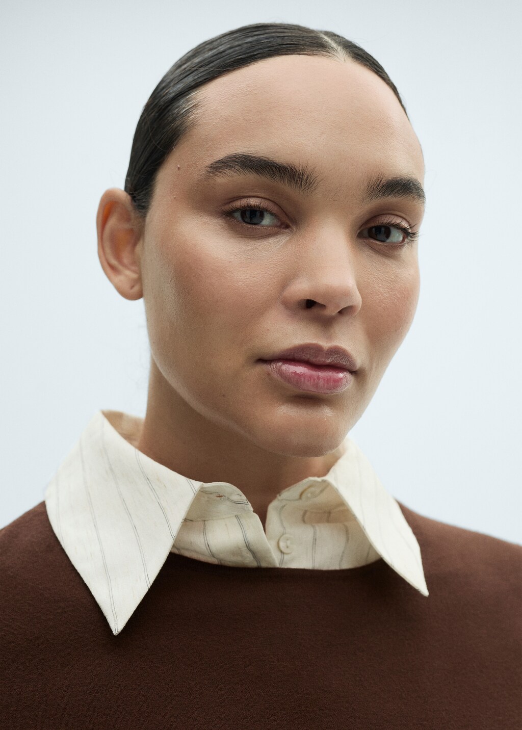 Fine-knit fitted sweater - Ecru