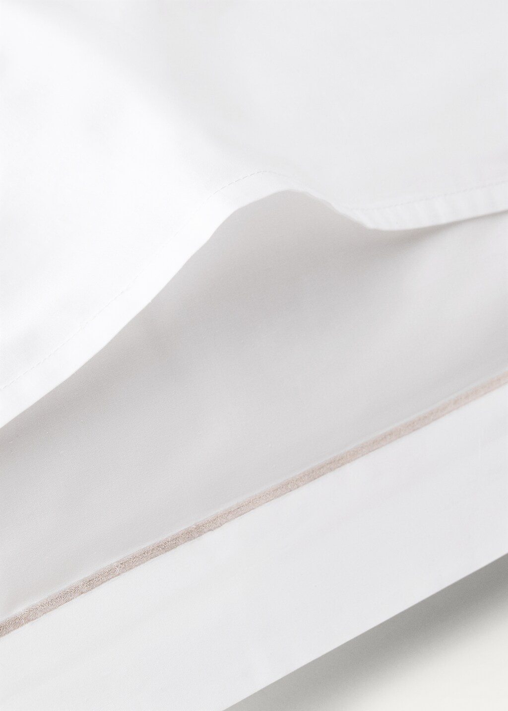 Scalloped percale cotton pillowcase, 60x60 cm - Grey