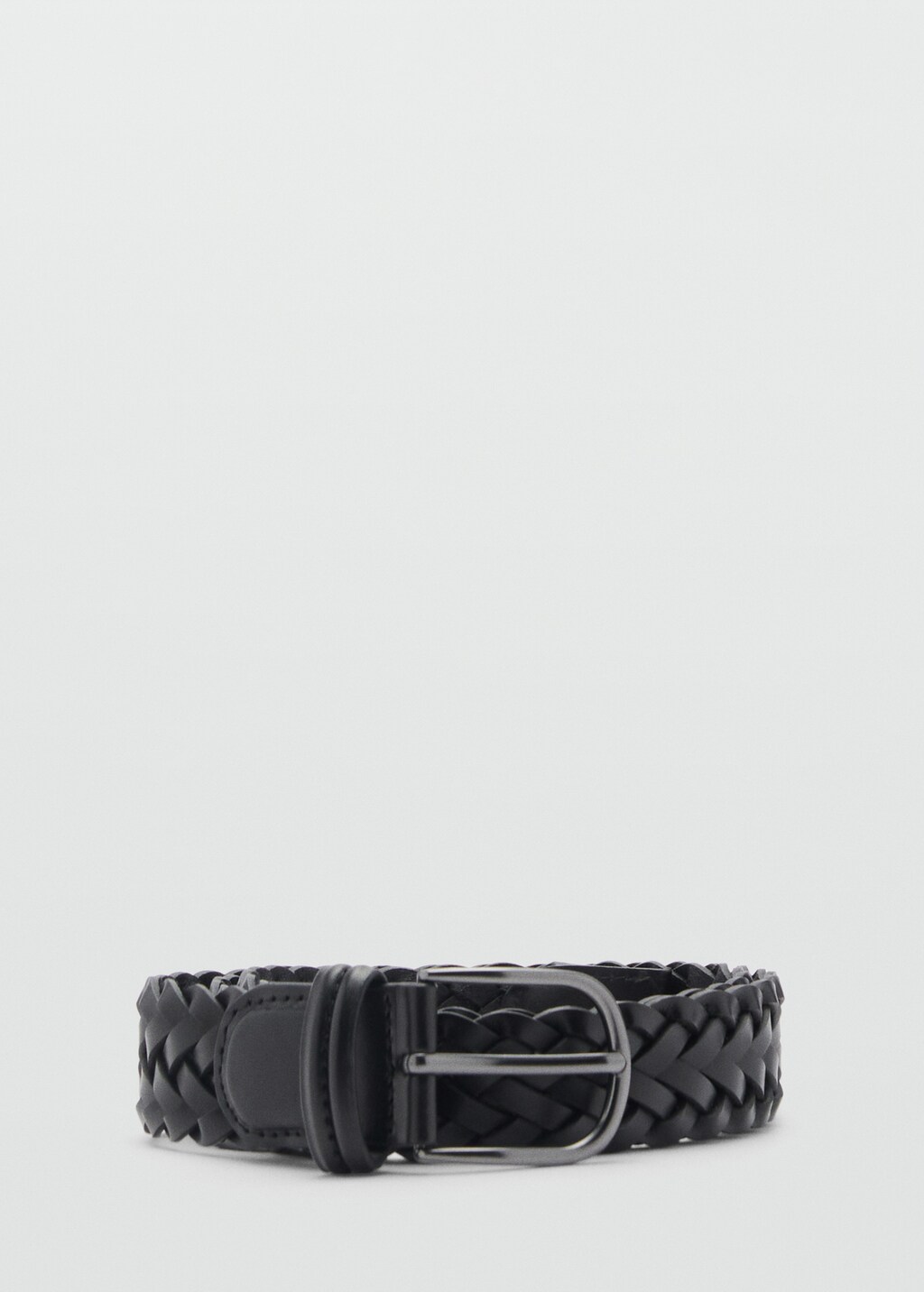Braided leather belt - Brown
