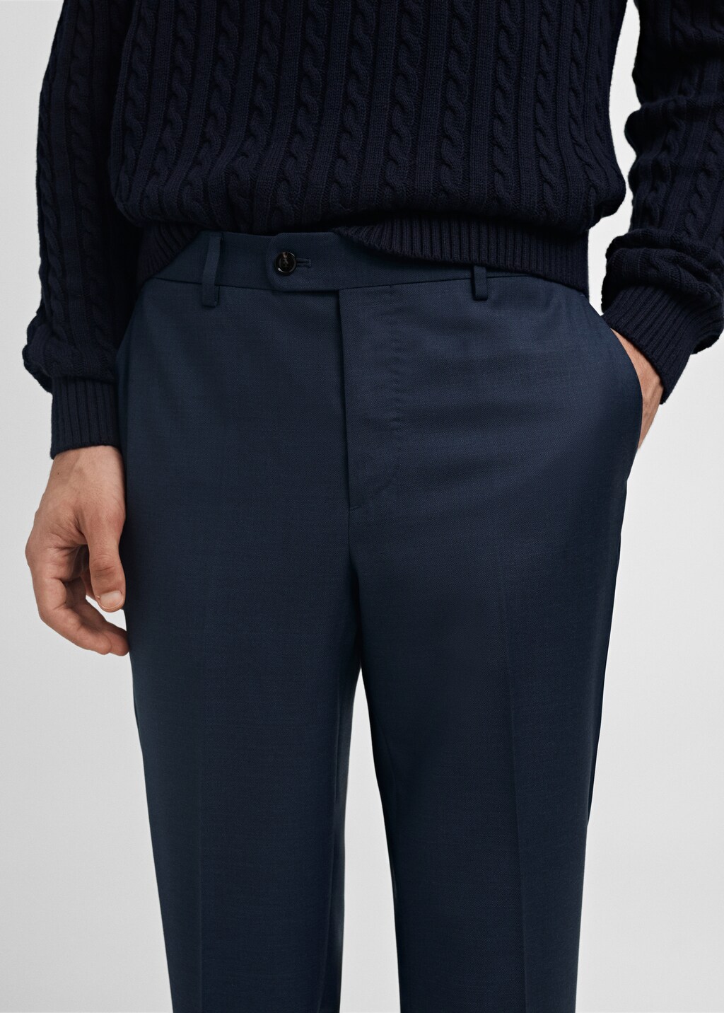Venice 100% virgin wool suit trousers - Dark Navy