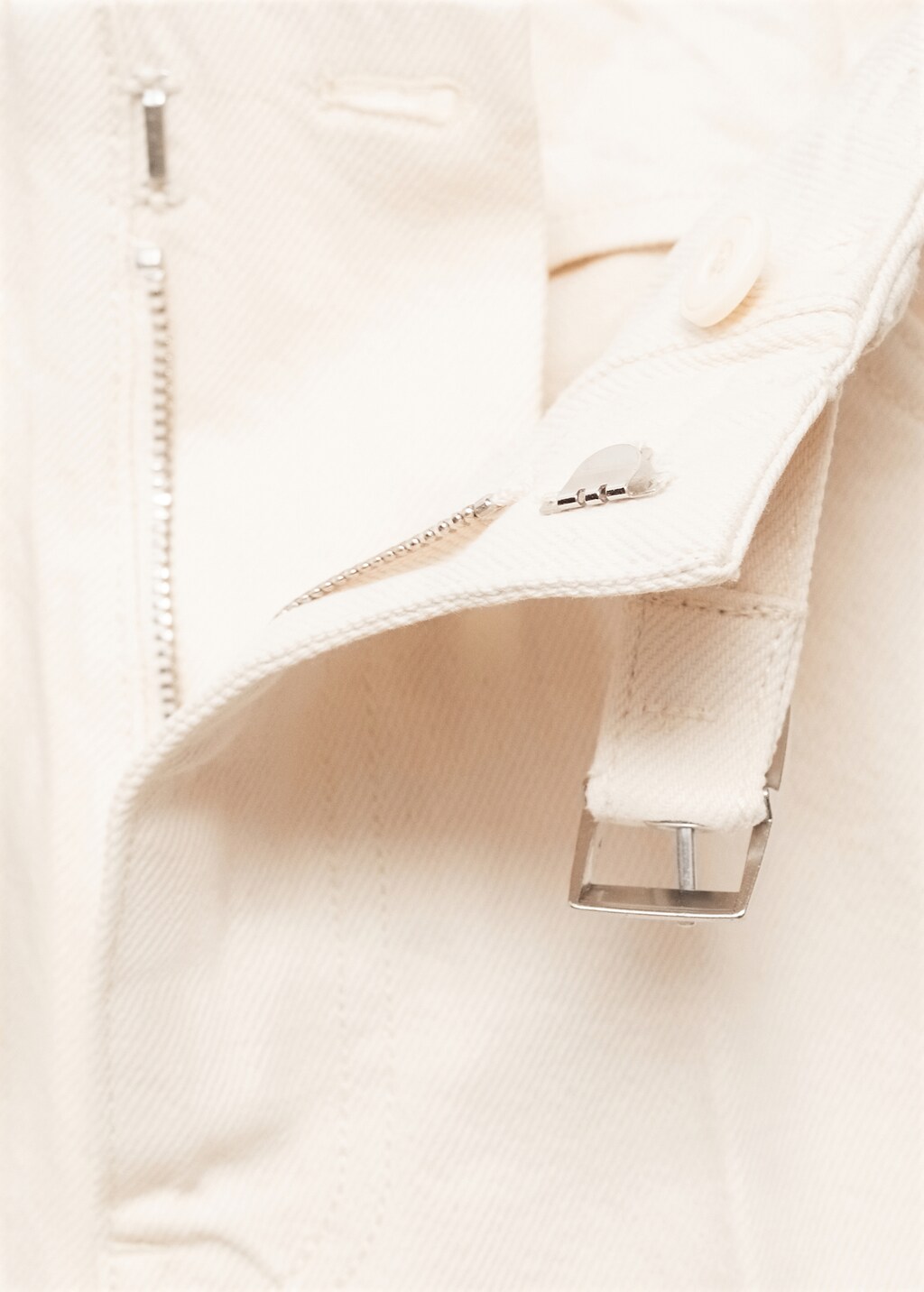 Wideleg jeans with belt - Off White