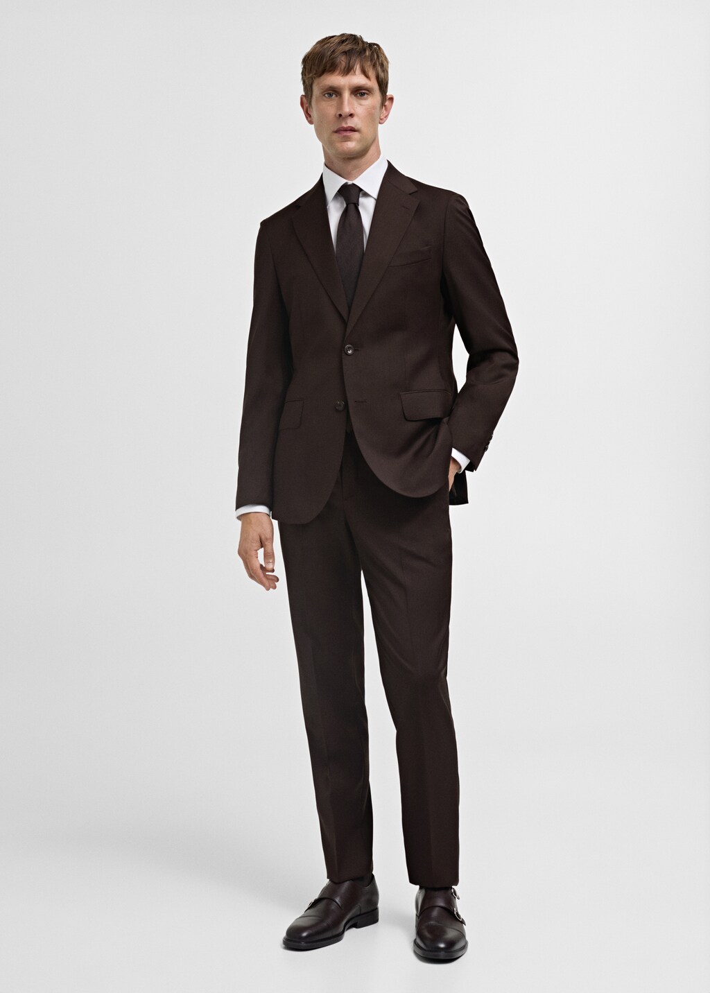 Venice 100% virgin wool suit trousers - Brown