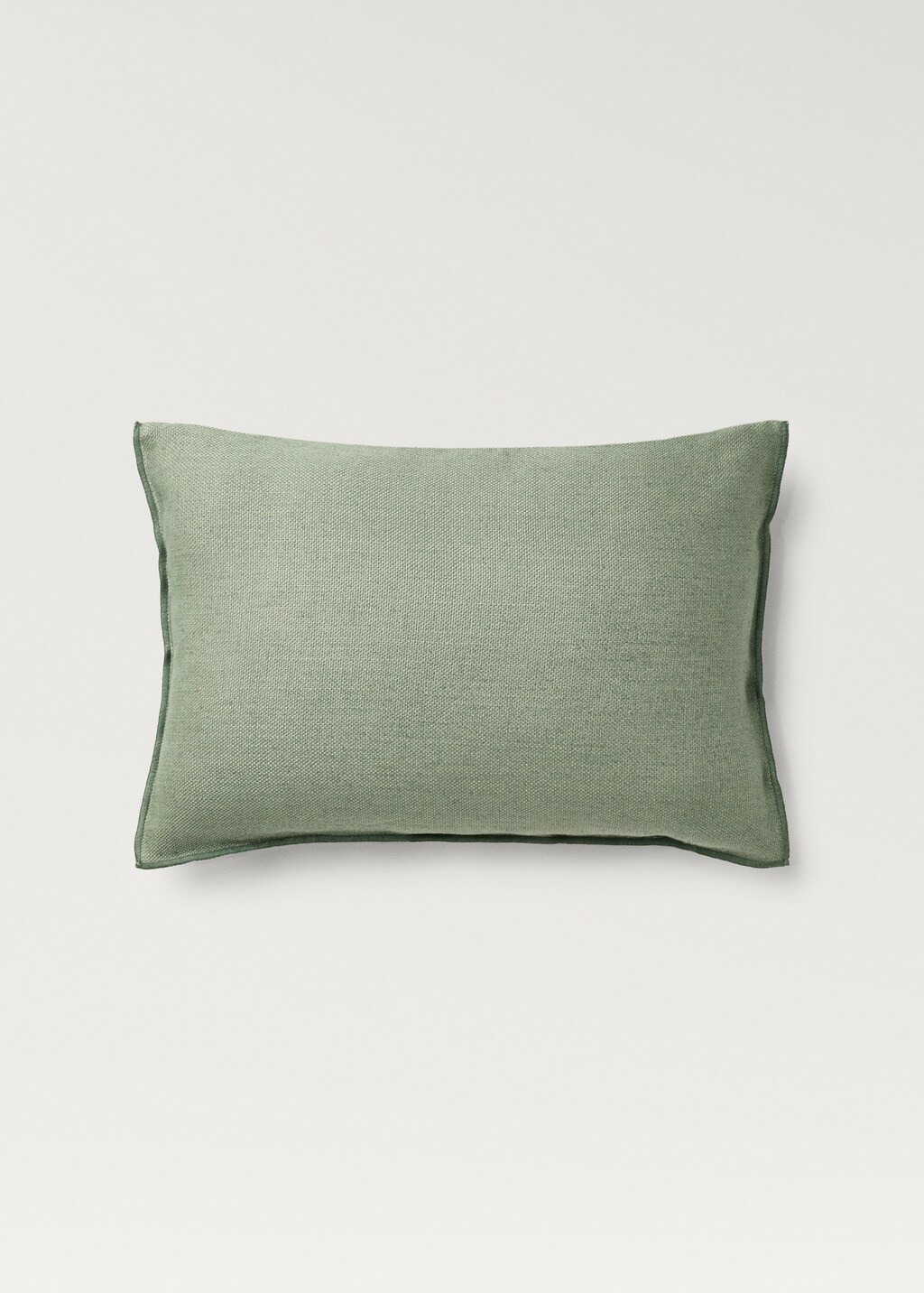 Textured linen cushion cover with overlock, 40x60cm - Sand