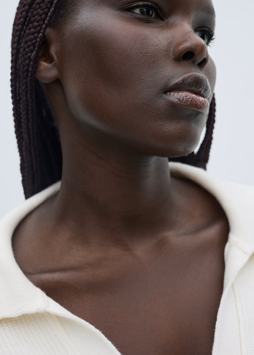 Knitted polo-neck sweater - Grey