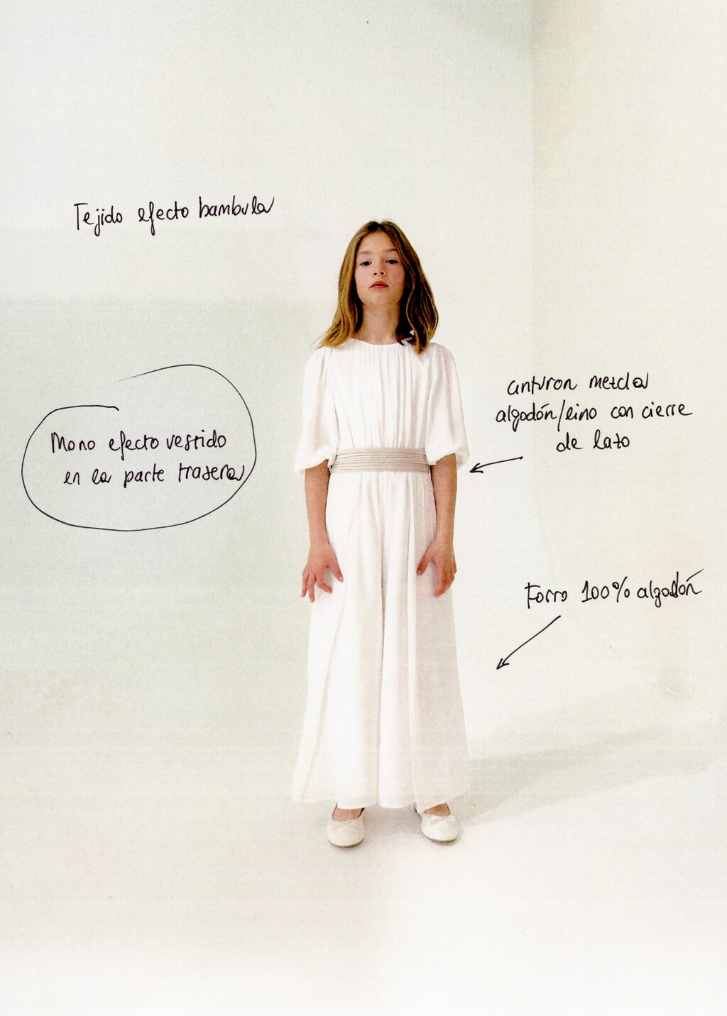 Bow long jumpsuit - White