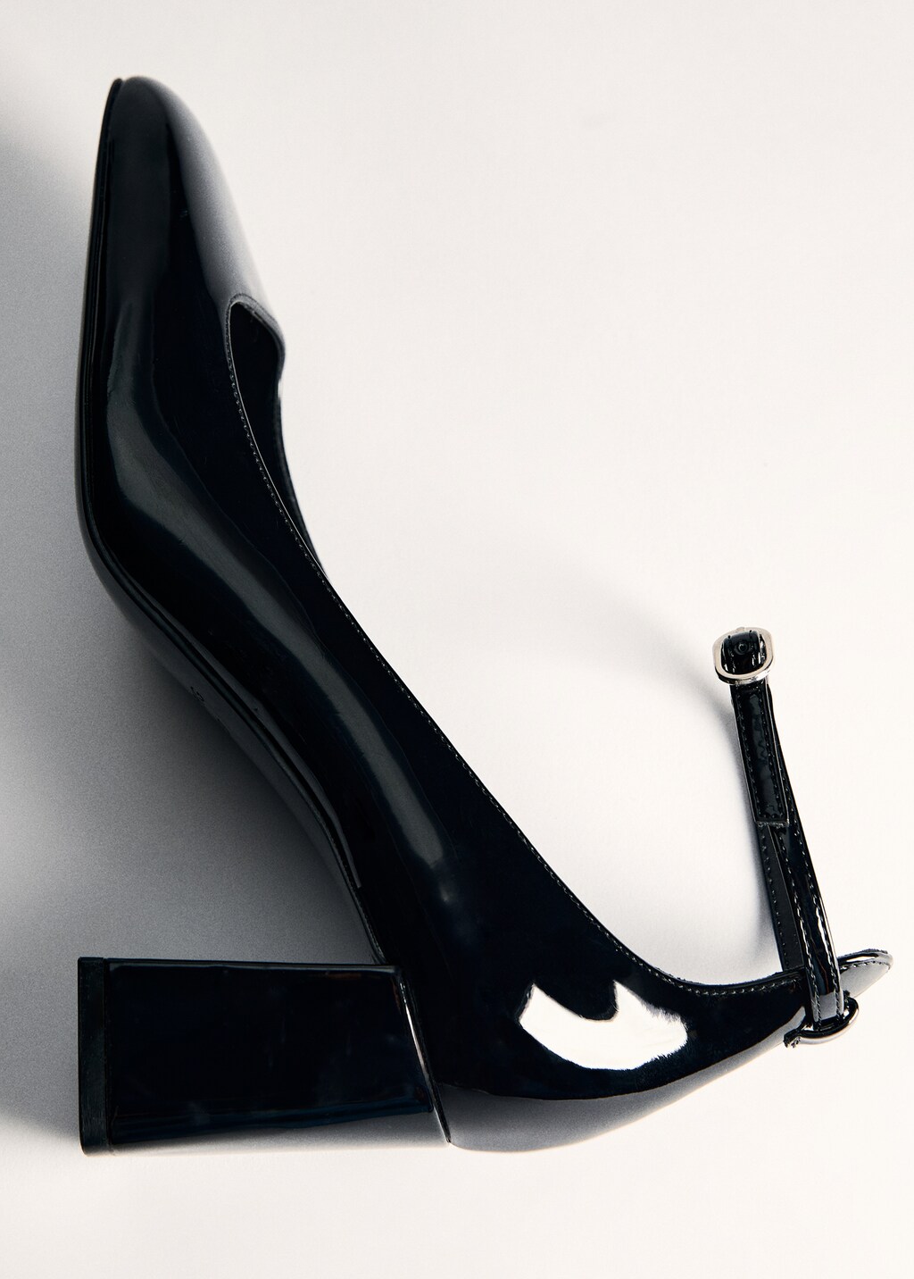 Patent leather-effect heeled shoes - Black