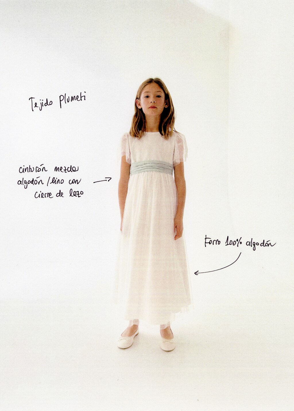 Bow Plumeti dress - White