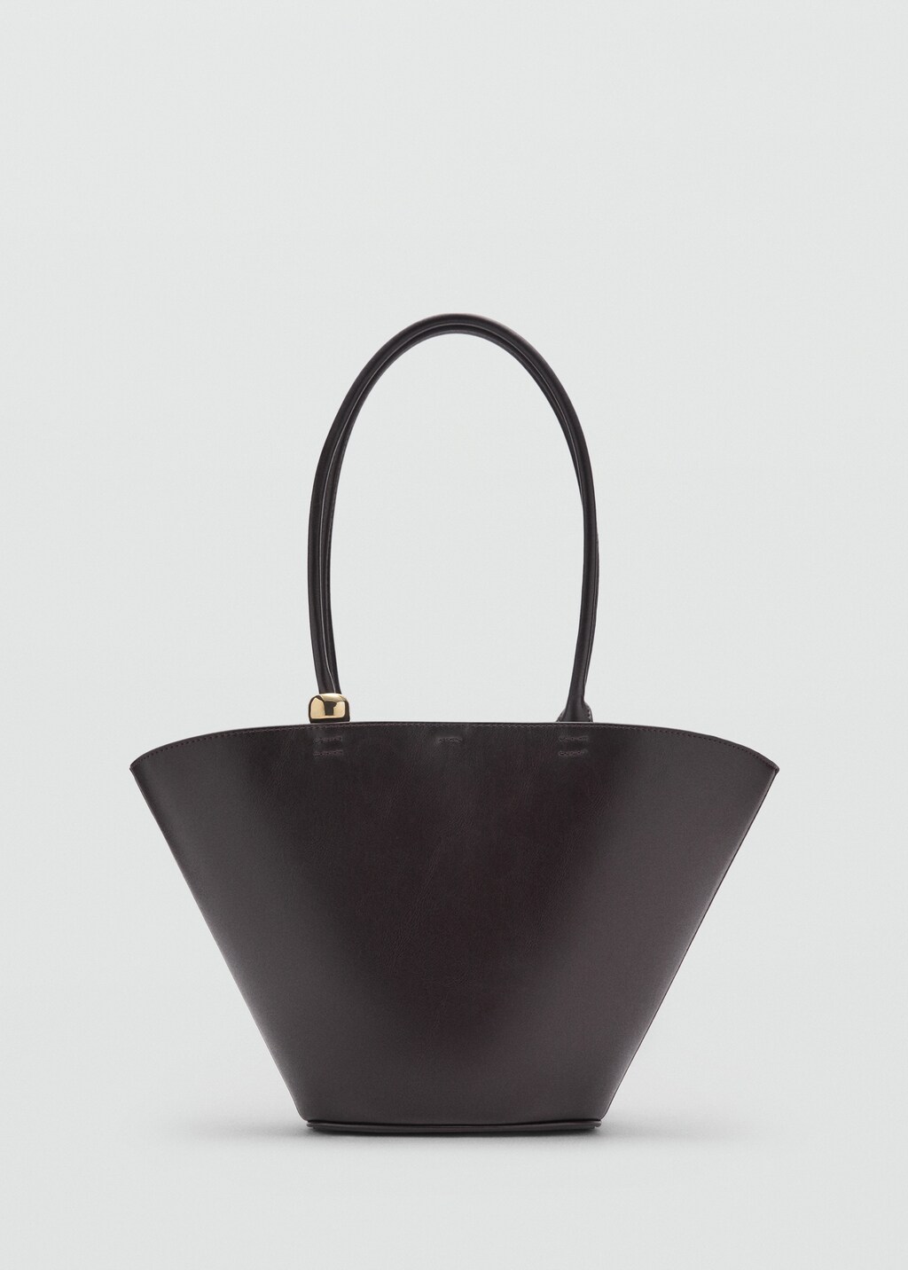 Shopper bag with metallic detail - Chocolate