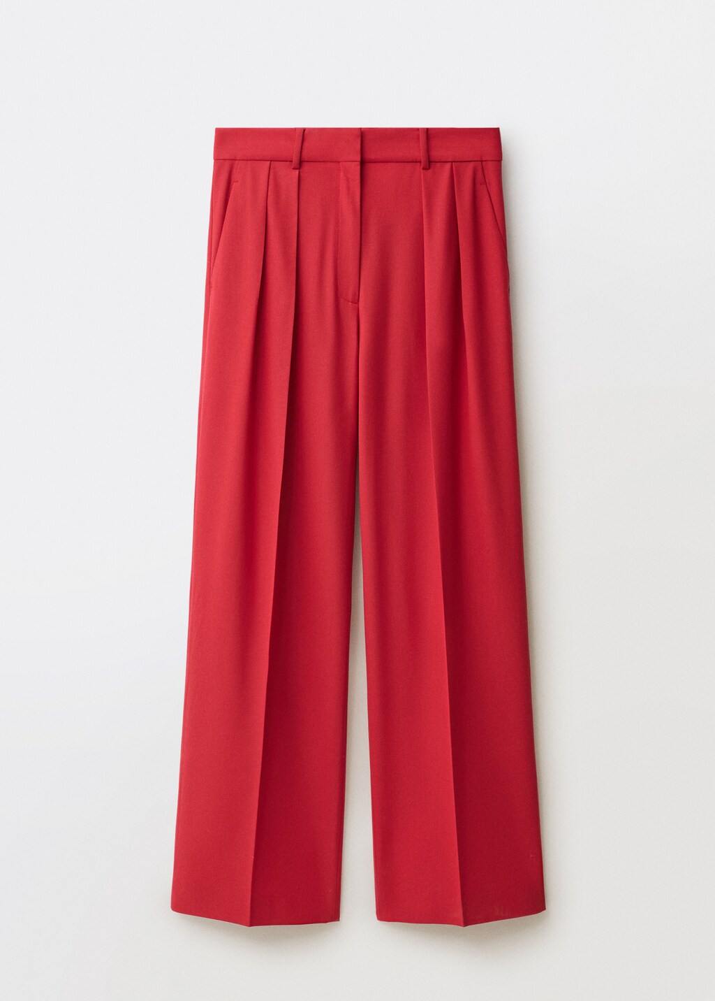 Wideleg wool-blend suit trousers - Red