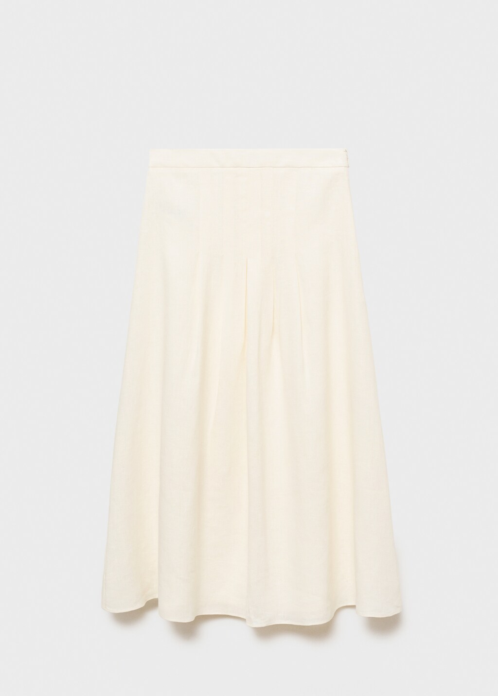 Long linen skirt with pleats - Vanilla