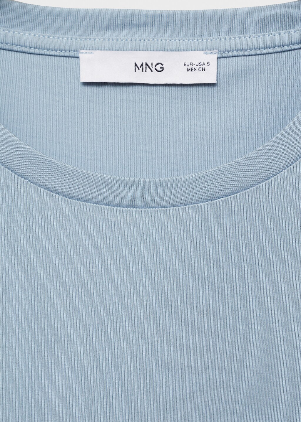 Crochet sleeve cotton t-shirt - White