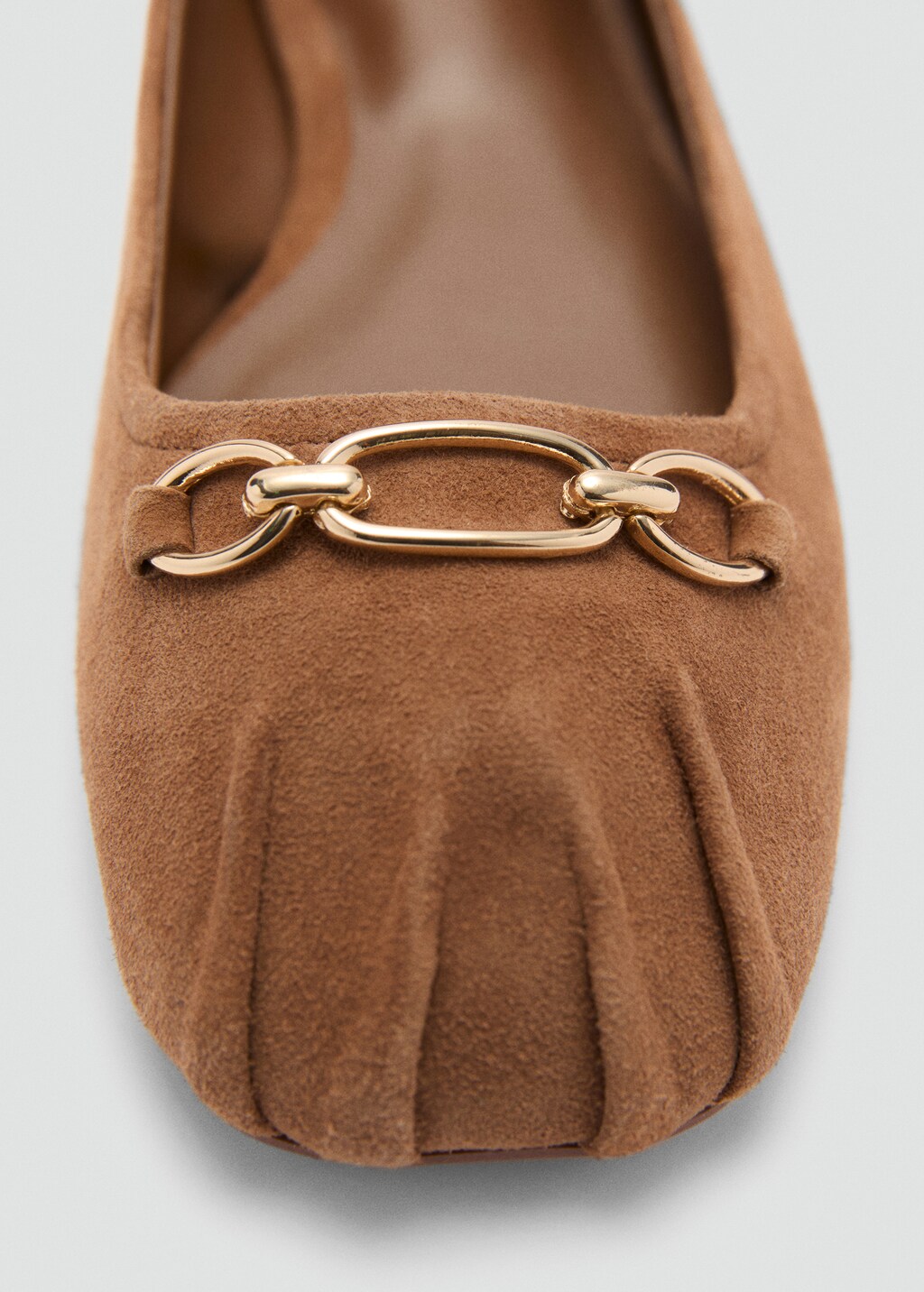 Link leather ballerina - Medium Brown