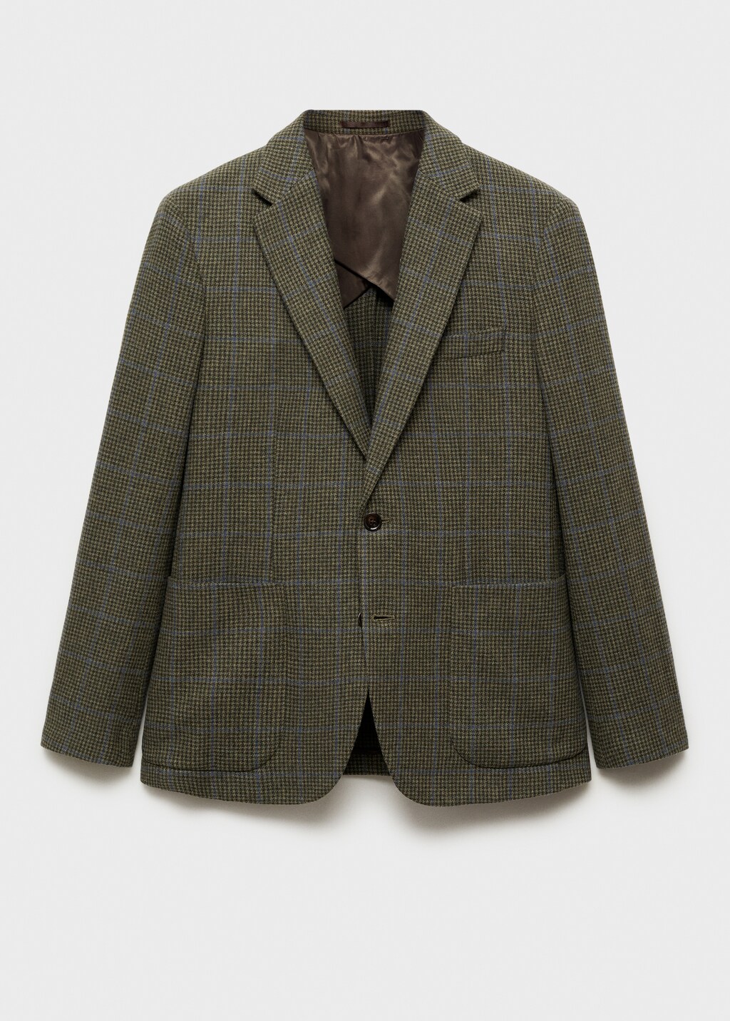 Slim fit wool houndstooth blazer - Green