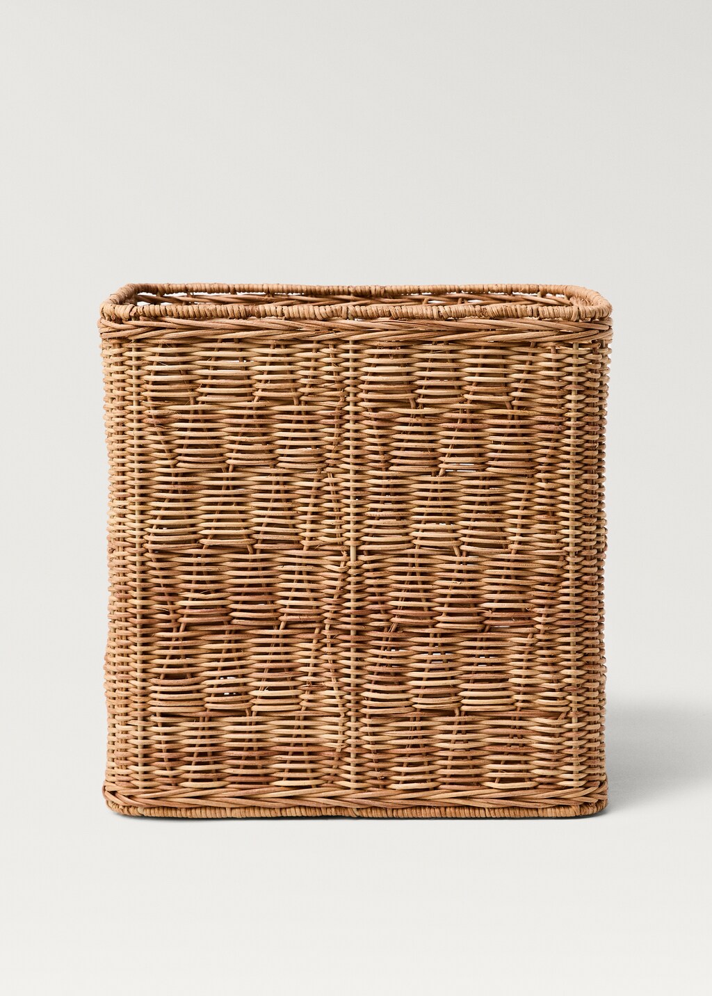 Medium square rattan basket - Brown