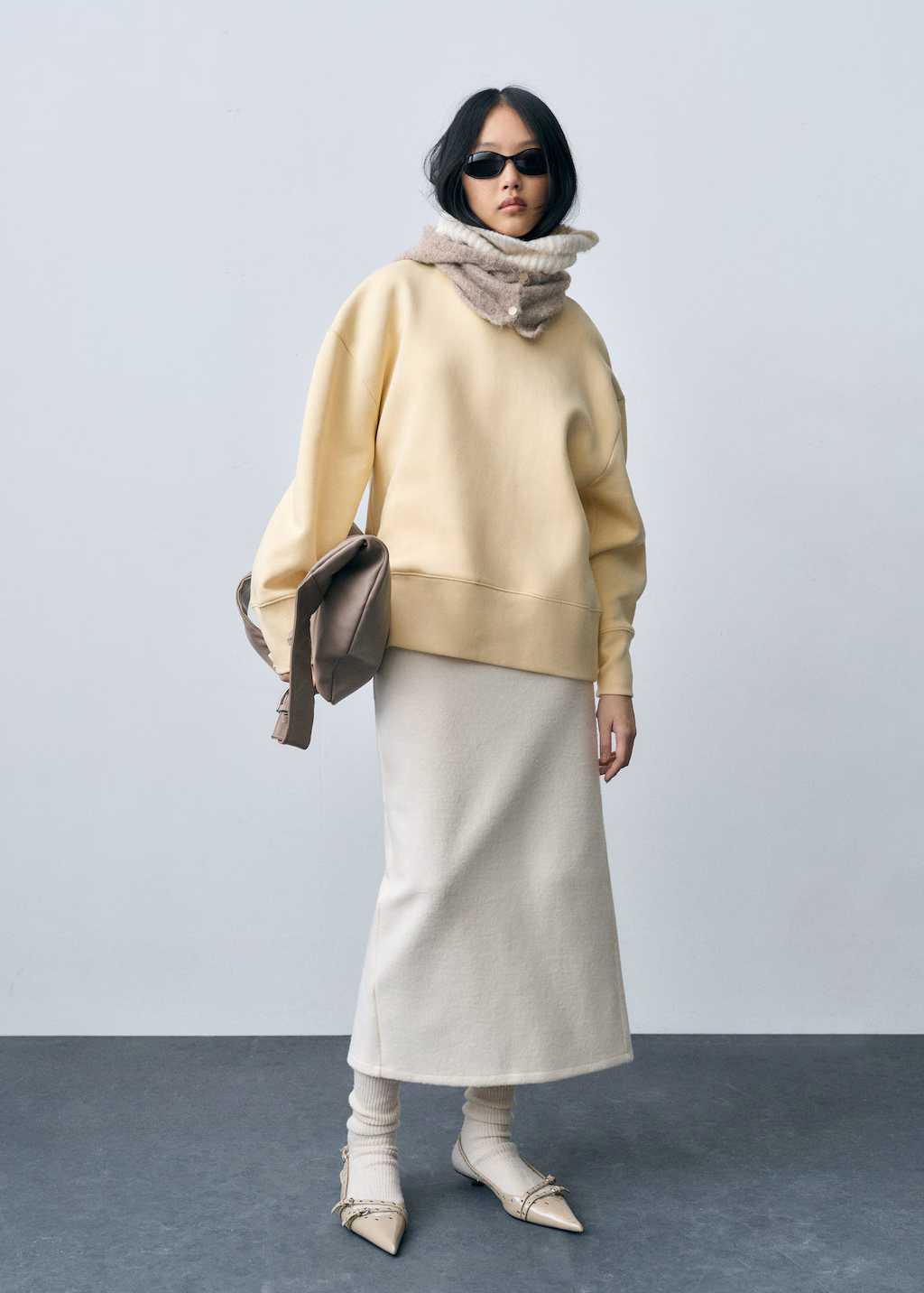 Oversize cotton sweatshirt - Pastel Yellow