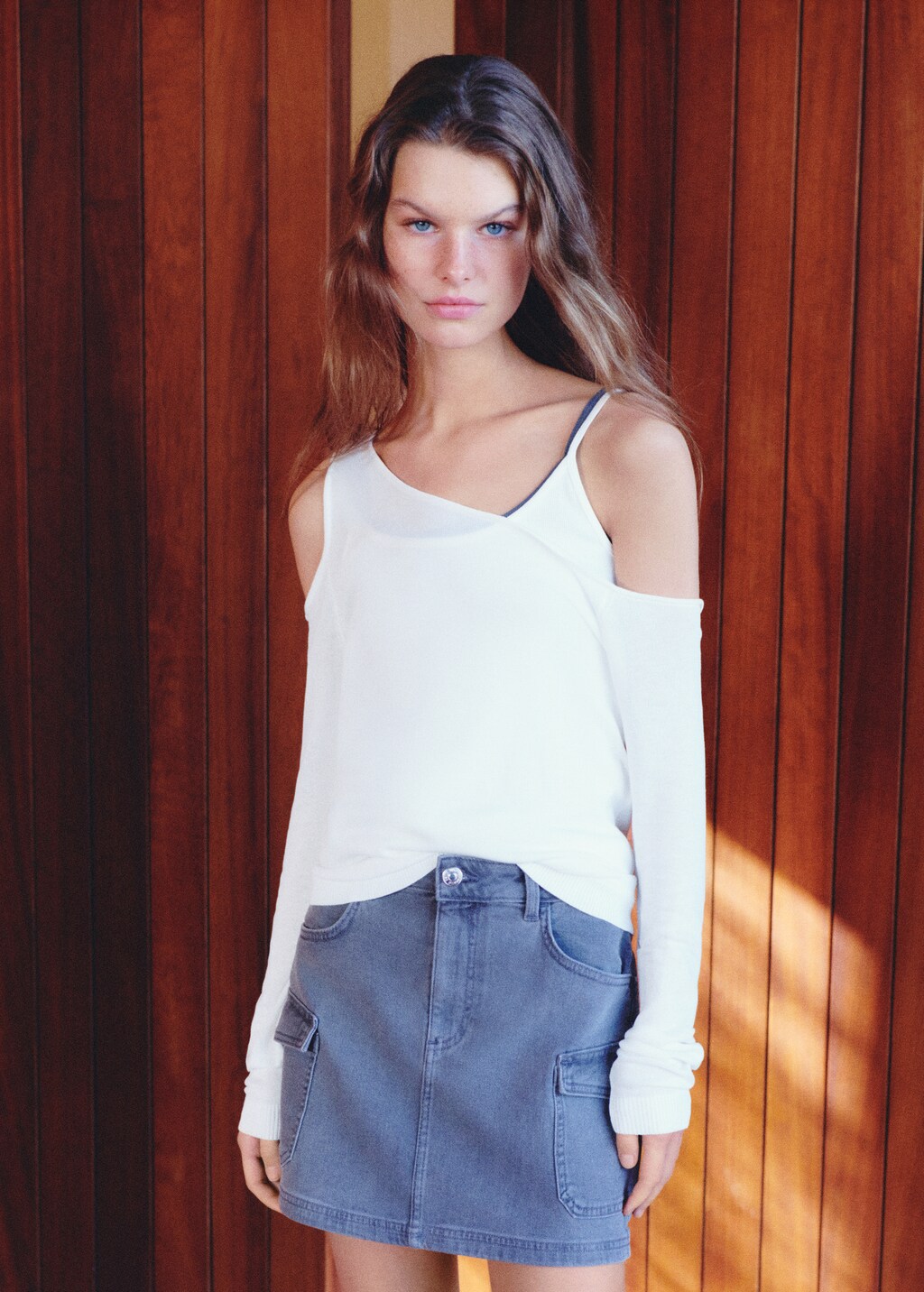 Cargo miniskirt - Denim Grey