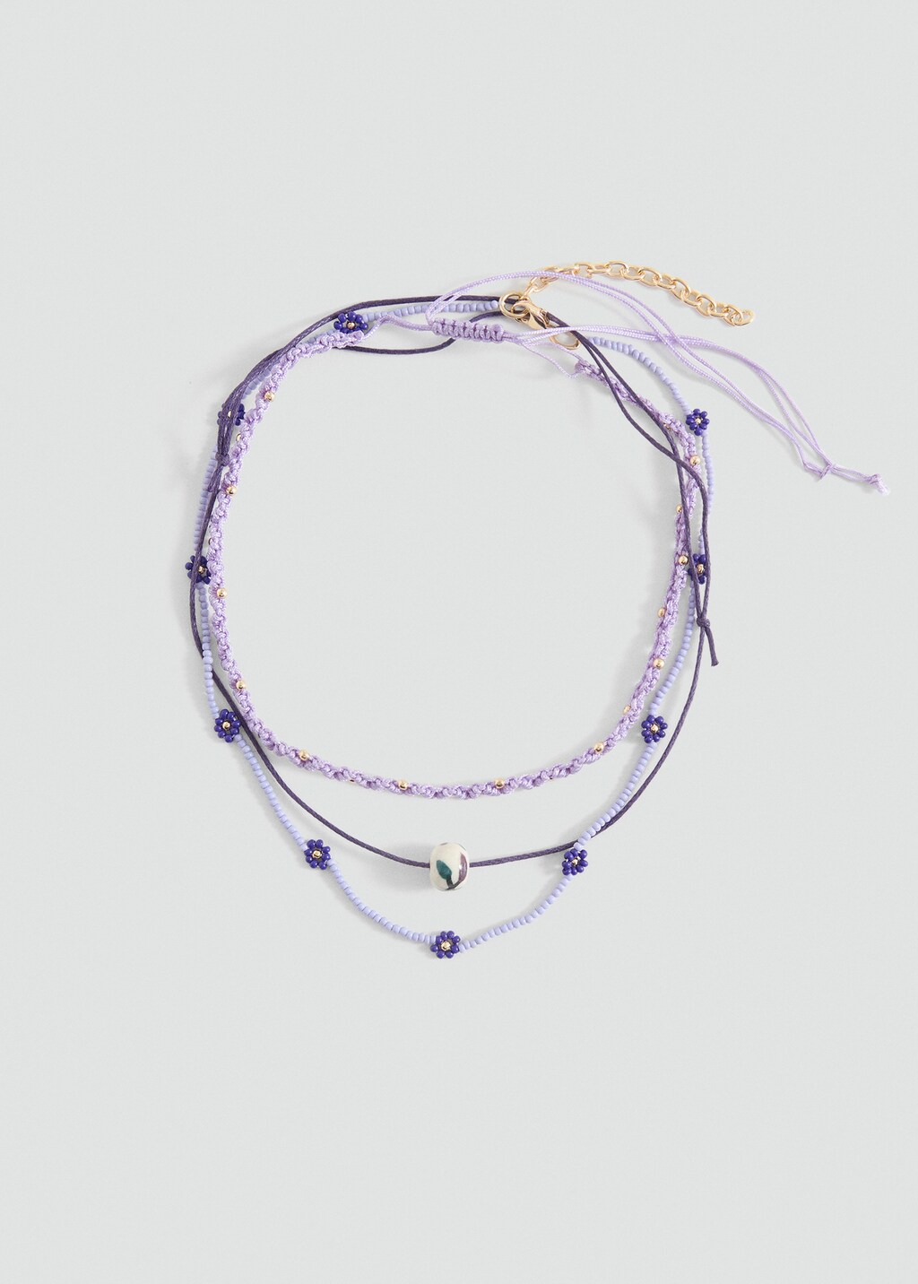 Mixed bead necklace - Lilac